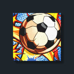 Soccer Burst Canvas Print<br><div class="desc">On a mission to take the game to a new level, 38 Hertz has what you need for an unforgettable soccer experience. Our tees and totes feature an explosive soccer ball graphic in vivid colors that make a bold statement about your soccer fandom. Stand out from the crowd with our...</div>