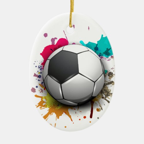 Soccer Burst Ceramic Ornament