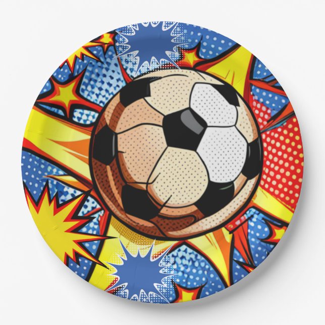 Soccer Burst Paper Plates (Front)