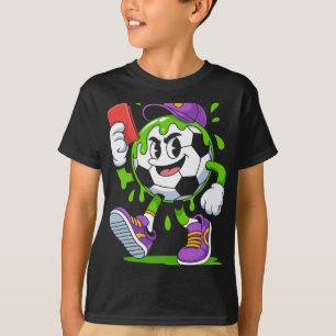 Soccer Byll Cartoon Drip Red Card Fun T-Shirt