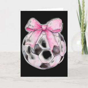 Soccer Byll Pink Coquette Bow Dainty Ribbon Girls Card