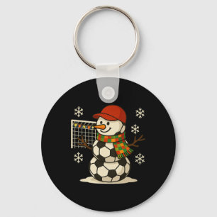 Soccer Bylls Snowman Funny Christmas Xmas Cute Boy Keychain