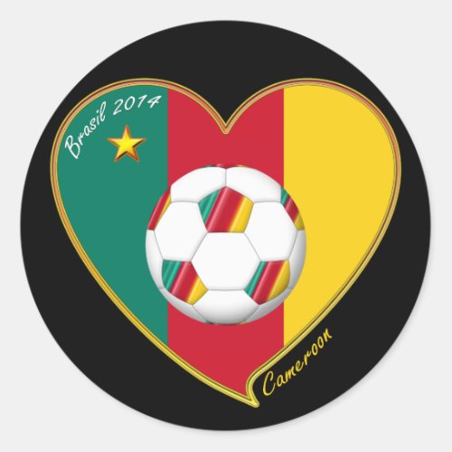 Soccer CAMEROON FOOTBALL Team Football from Cam Classic Round Sticker