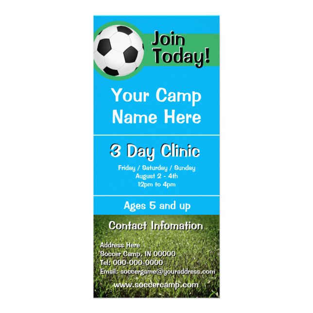 Soccer Camp Brochure Rack Card (Front)