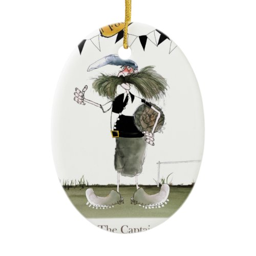 soccer captain black   white kit ceramic ornament
