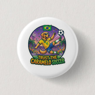 Soccer Caramel Dog Action Meme Sticker Button