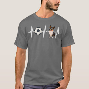 Soccer Cardigan Welsh Corgi Heartbeat Dog Lover T-Shirt