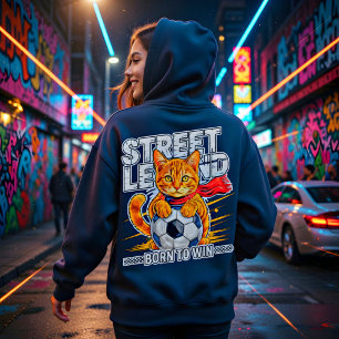 Soccer Cat Gift Cute Street Legend  Hoodie