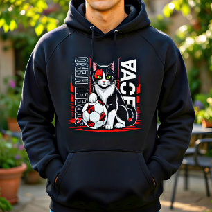 Soccer Cat Graphic for Cool Football Lovers Hoodie