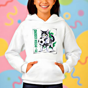 Soccer Cat Pitch Legend Funny Athlete Gift Hoodie