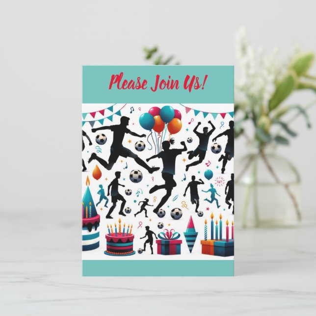 Soccer Celebration: Kick-Off Your Party with Fun! Invitation (Standing Front)