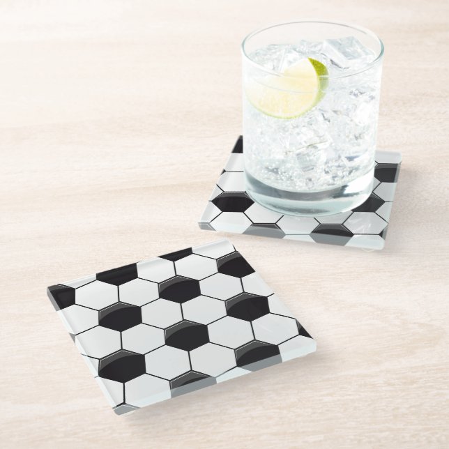 Soccer Cell Glass Coaster (Angled)