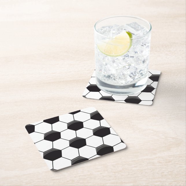 Soccer Cell Square Paper Coaster (Insitu)