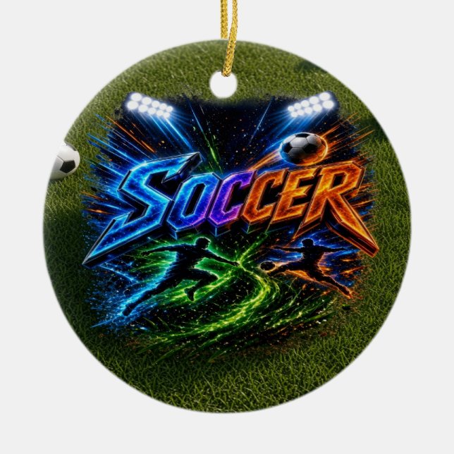 Soccer Ceramic Ornament (Front)