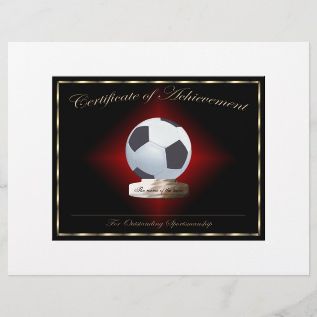 Soccer Certificate of Achievement (Front)