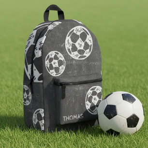 Soccer Chalkboard Design Printed Backpack