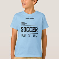 Soccer champs personalized player team kids sky