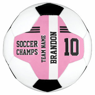 soccer champs pink base personalized sport player ball