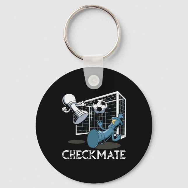 Soccer Checkmate Chess  Keychain (Front)