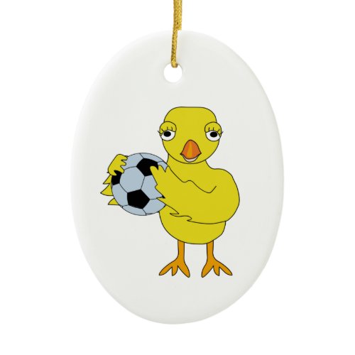 Soccer Chick Ceramic Ornament