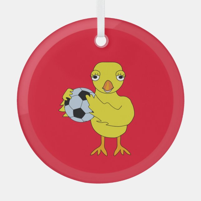 Soccer Chick Ceramic Ornament (Front)