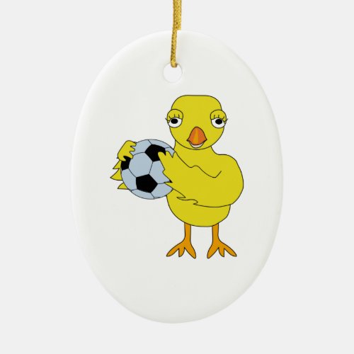 Soccer Chick Ceramic Ornament