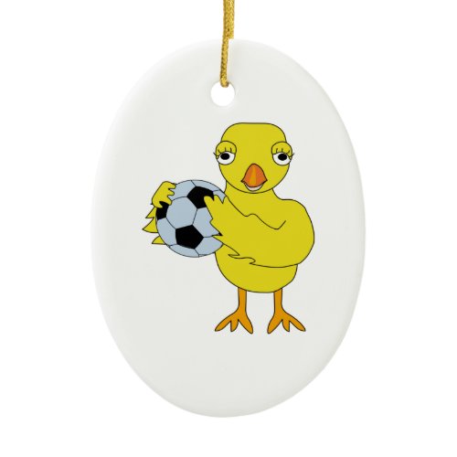 Soccer Chick Ceramic Ornament