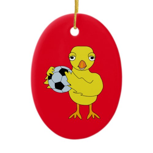 Soccer Chick Ceramic Ornament