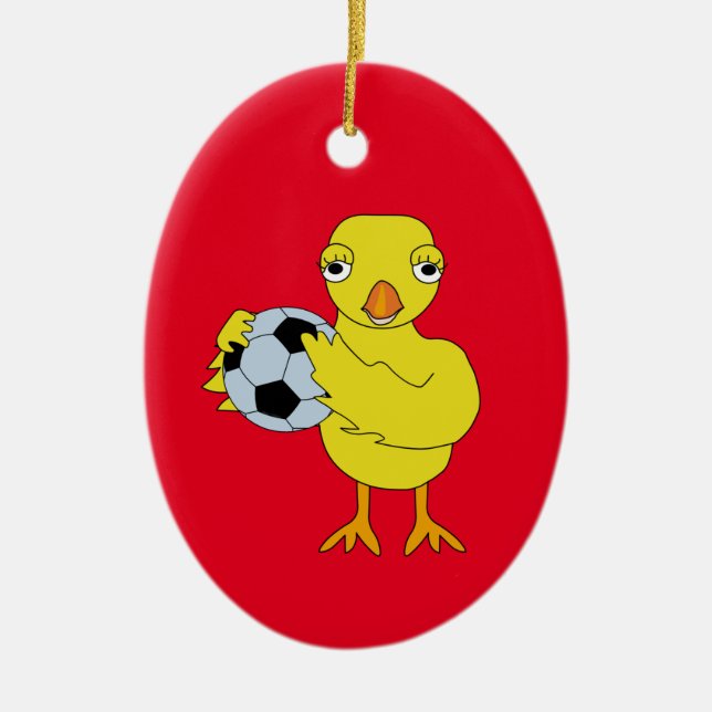 Soccer Chick Ceramic Ornament (Front)