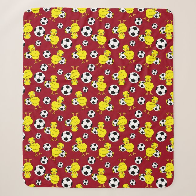 Soccer Chick Pattern Sherpa Blanket (Front)