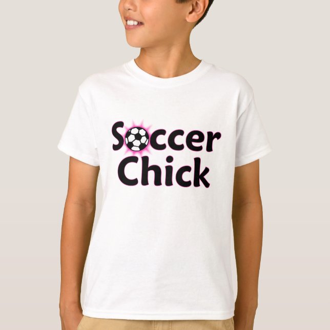 Soccer Chick Player Name/Number Kids T-Shirt (Front)