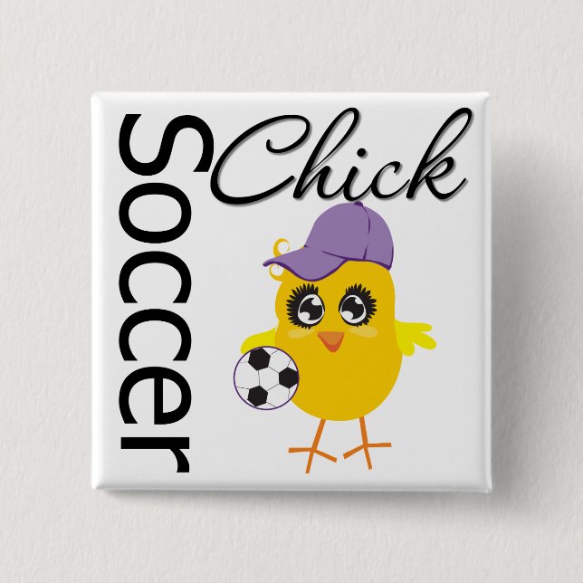 Soccer Chick v2 Pinback Button (Front)