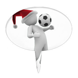 soccer christmas cake topper