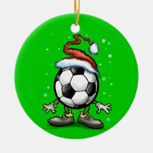 Soccer Christmas Ceramic Ornament