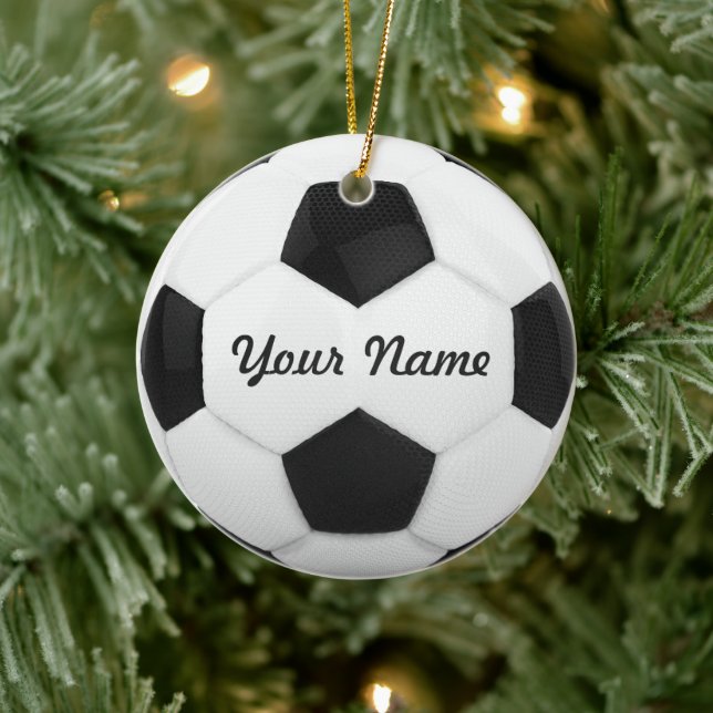Soccer Christmas Ceramic Ornament (Tree)
