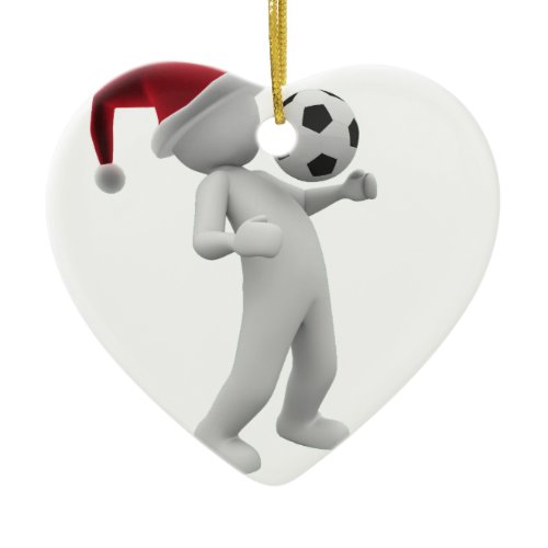 soccer christmas ceramic ornament