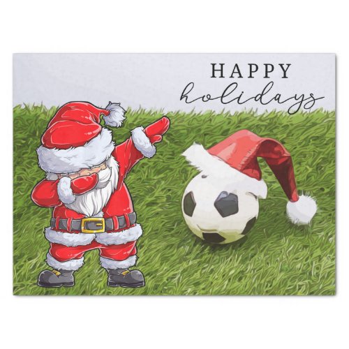 Soccer Christmas football Santa Dabbing Holidays  Tissue Paper