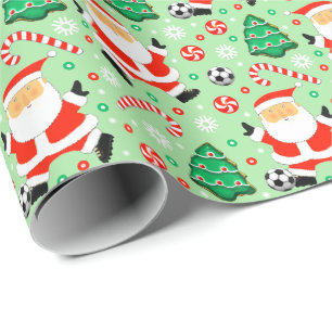 Soccer Christmas Gift Wrapping Paper