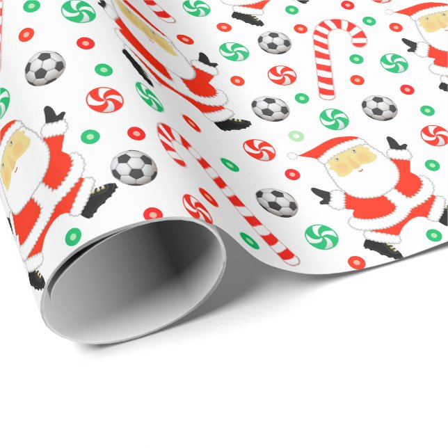 Soccer Christmas Gift Wrapping Paper (Roll Corner)