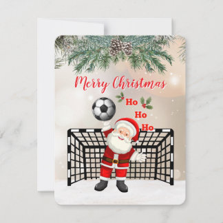 Soccer Christmas Greeting Card Santa Soccer