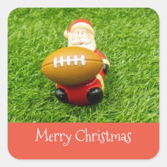 Soccer Christmas Holiday brown American Football Square Sticker