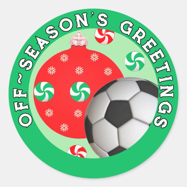 Soccer Christmas Holiday Gift Stickers (Front)