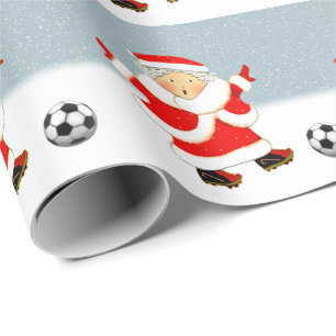 Soccer Christmas Holiday Gift Wrapping Paper