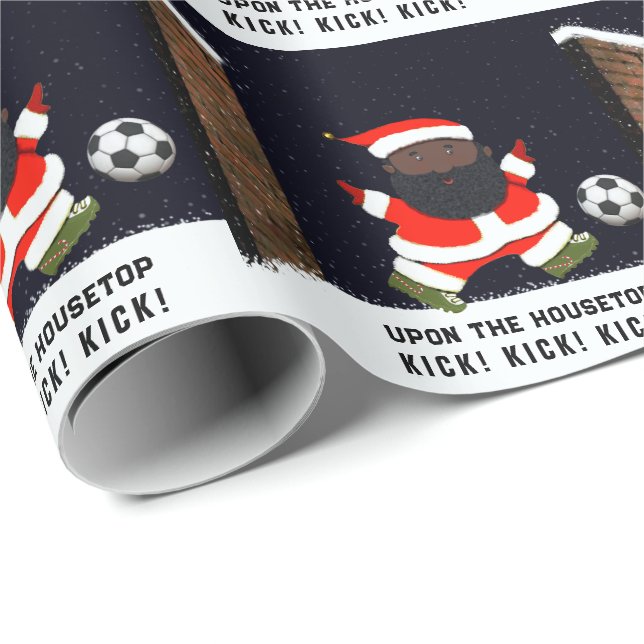 Soccer Christmas Holiday Gift Wrapping Paper (Roll Corner)