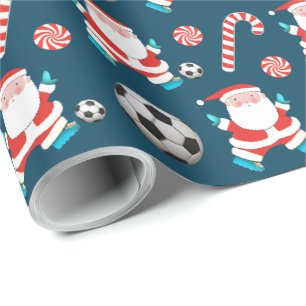Soccer Christmas Holiday Gift Wrapping Paper