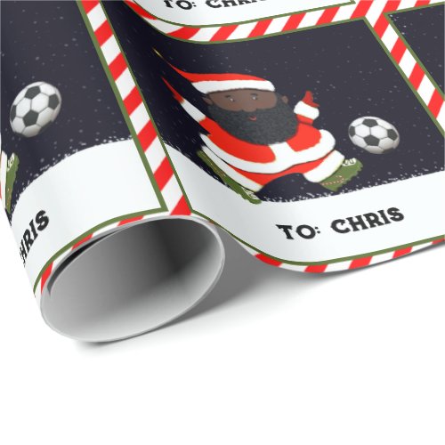 Soccer Christmas Holiday Gift Wrapping Paper