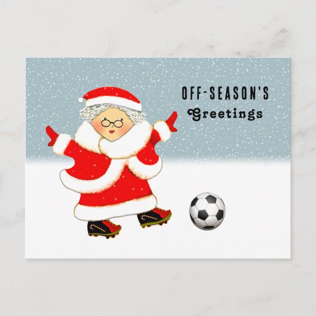 Soccer Christmas Holiday Postcard (Front)