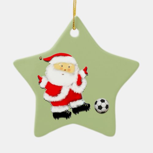 Soccer Christmas Keepsake Ceramic Ornament
