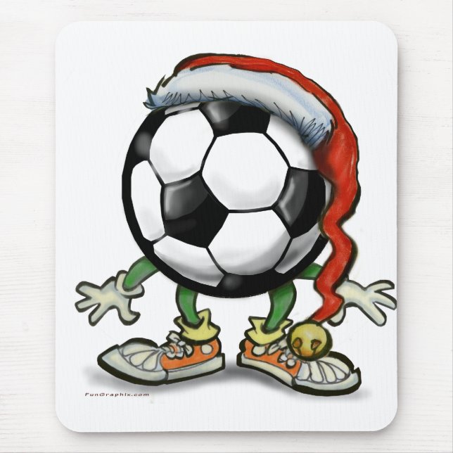 Soccer Christmas Mouse Pad (Front)