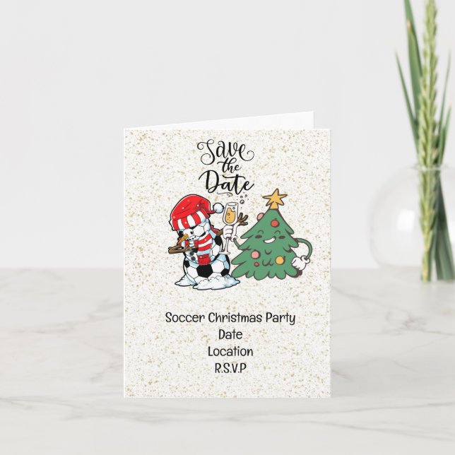 Soccer Christmas Party Save the Date Invitation (Front)